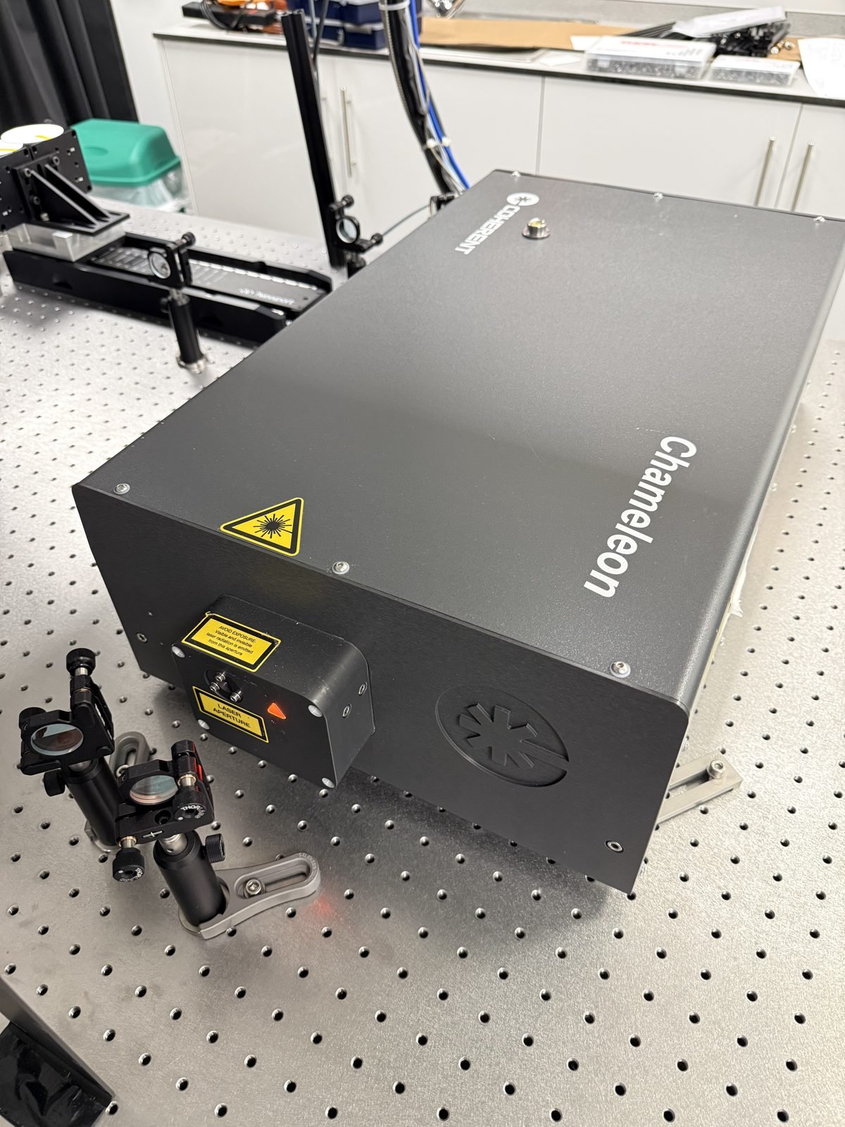 Coherent Chameleon Ultra II femtosecond laser on the optical table