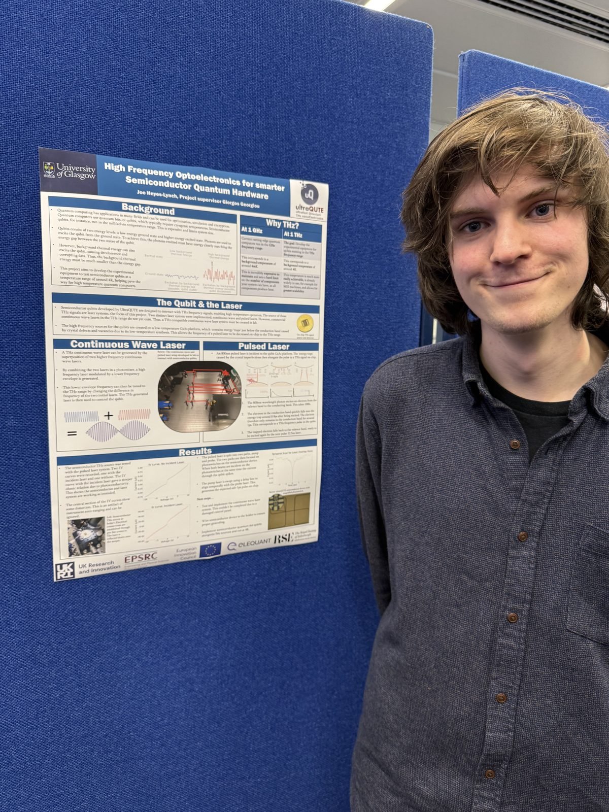 Joe Heyes-Lynch presents his internship poster