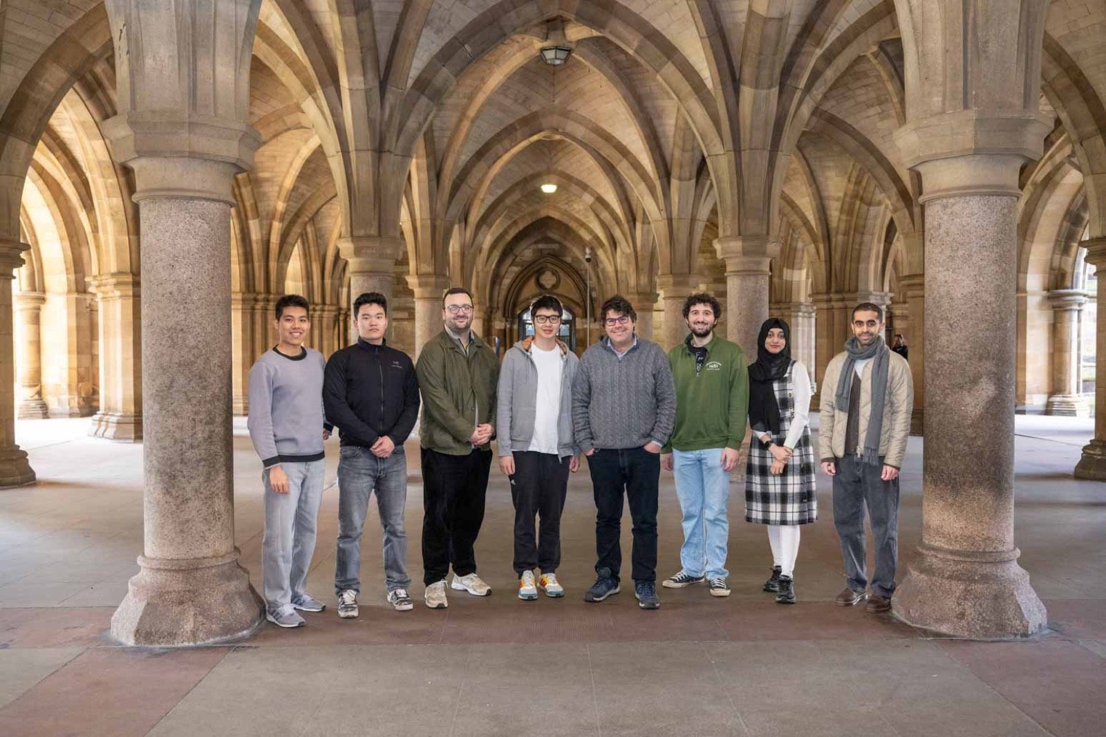 The UltraQUTE research group at the University of Glasgow cloisters